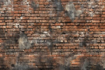 Old brick wall with smoldering smoke,  Abstract background for design