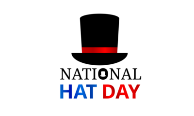 National hat day graphics are great for national hat day celebrations. flat design. flyer design. flat illustration with transparent background