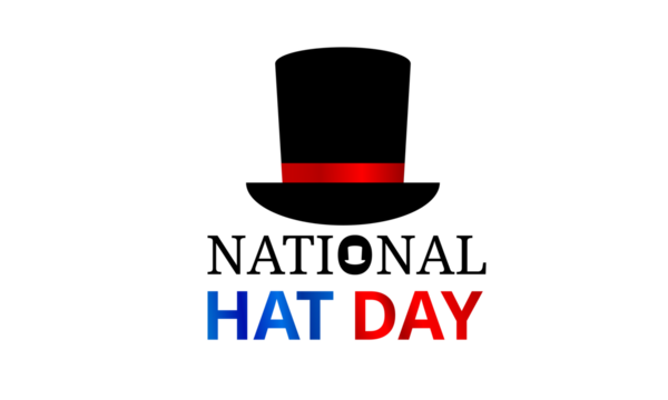 National hat day graphics are great for national hat day celebrations. flat design. flyer design. flat illustration with transparent background