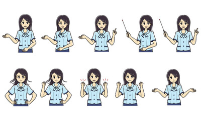 オーバーブラウスの女性セット（上半身）