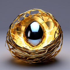 3d golden sphere