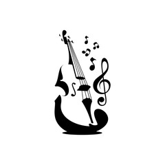 Violin vector design on white background 