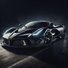 Black expensive car ai generated image