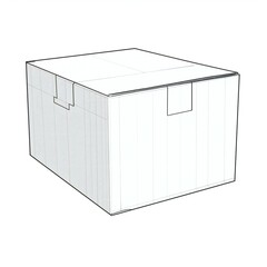 A white cardboard box on white background no shadow
