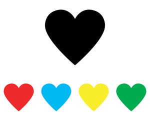 Heart icon vector. Love icon sign symbol in trendy flat style. Set elements in colored icons. Heart vector icon illustration isolated on white background