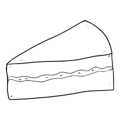 Fototapeta premium slice cake illustration Outline Sketch hand drawn vector