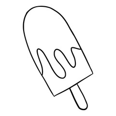 popsicle with cream illustration Outline Sketch hand drawn vector