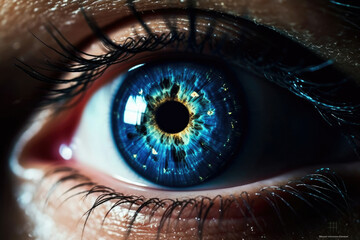 Woman beauty iris closeup vision female young macro human eye pupil eyeball