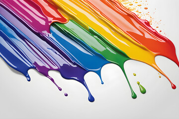 Naklejka premium Abstract Rainbow Color Paint Pattern Background. Generative AI