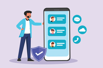 Information technology concept. Colored flat vector illustration isolated.