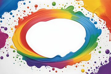 Rainbow Paint Background with Empty Space. Generative AI