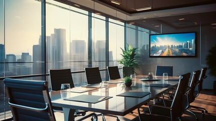 A corporate treasury meeting room with professionals managing cash flow and financial assets.