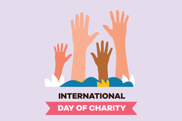 Obraz premium Charity, support and donation concept. Colored flat vector illustration isolated.