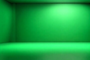 Minimalistic abstract gentle green  background for product presentation with light and intricate shadow from the window