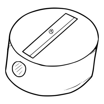 pencil sharpner illustration hand drawn outline sketch vector