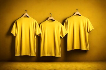 Yellow T-shirts used as design template