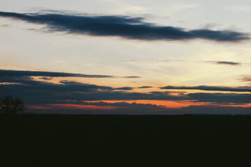 Fototapeta premium sunset in the village 