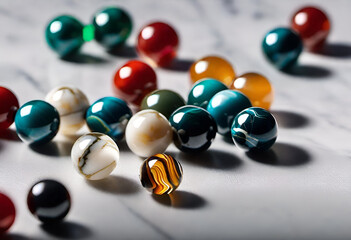 marble beads on minimal background