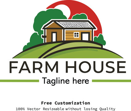 Free vector flat farm logo template collection