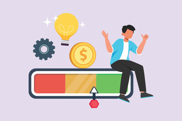 Business performance analysis, benchmark metrics audit concept. Colored flat vector illustration isolated.