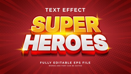 Vector super heroes text effect