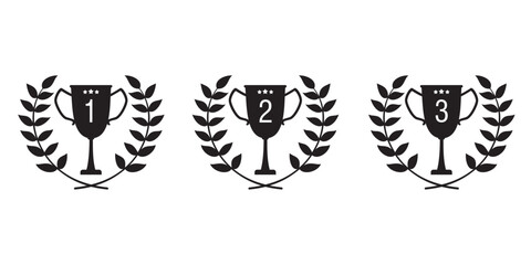 trophy icon design. champion reward sign and symbol.