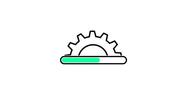 thin line gear like update or upgrade software icon