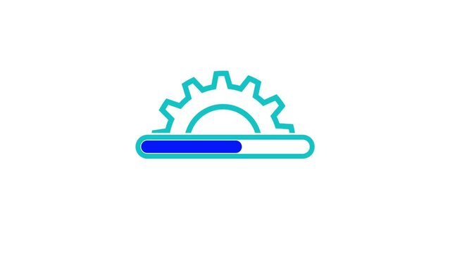 thin line gear like update or upgrade software icon