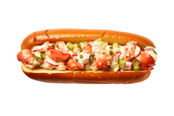 Lobster roll sandwich isolated on transparent background Remove png, Clipping Path, pen tool