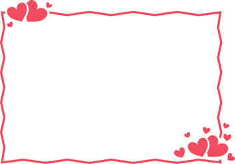 Valentine line hearts frame border