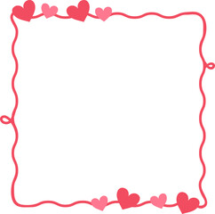 Valentine line hearts frame border