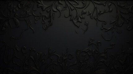 Dark background with black floral ornament