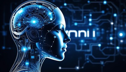 Obraz premium Artificial Intelligence broad field of computer science intelligent machines, reasoning, and acting in ways similar to humans. 