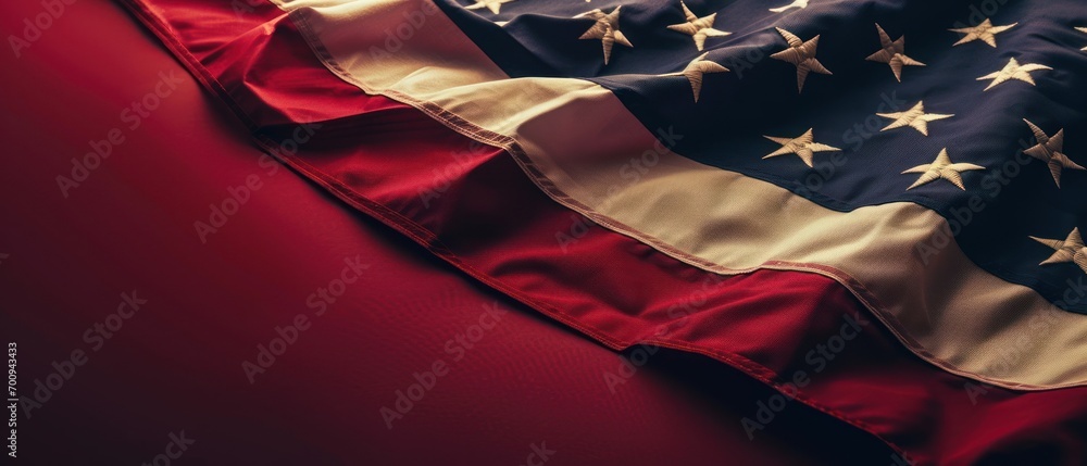 Aufkleber a close up of an american flag on a red background with space for the text on the left side of the i