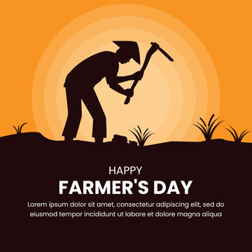 Vector graphic of Happy farmers day poster creative concept