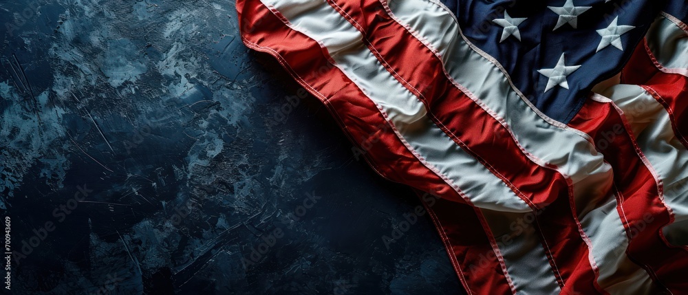 Aufkleber a close up of an american flag on a dark background with space for a text or an image to put on a t 