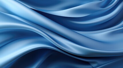 Fototapeta premium Blue abstract silk wavy background