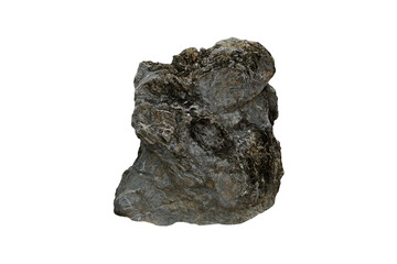Obraz premium Argillaceous limestone rock in Carboniferous period isolated on white background.
