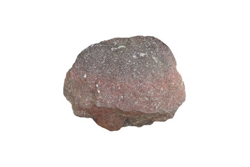 Raw specimen of rhyolitic tuff rock isolated on white background.