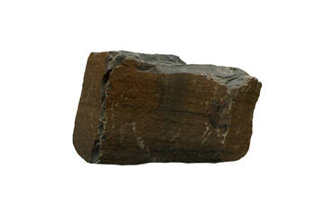 A columnar basalt volcanic rock stone isolated on white background.