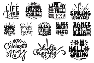 Stickers pour porte Typographie positive Spring T-shirt And SVG Design Bundle