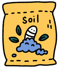 cute soil package doodle