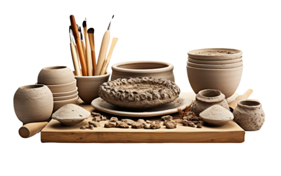 Capturing the Gigapixel Essence of Handbuilding on a White or Clear Surface PNG Transparent Background.