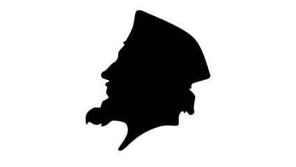 Jan Hus, black isolated silhouette