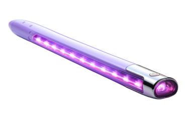 A Gigapixel Glimpse of Portable Travel UV-C Light Sanitizer Wand on a White or Clear Surface PNG Transparent Background.