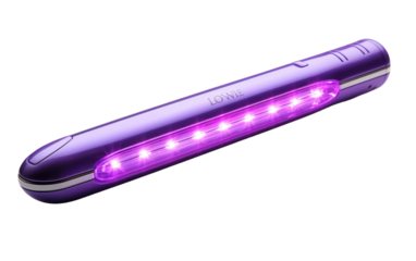 Gigapixel Showcase of a Portable UV-C Light Sanitizer Wand on a White or Clear Surface PNG Transparent Background.