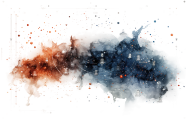 Star Chart Poster in High Resolution on a White or Clear Surface PNG Transparent Background.