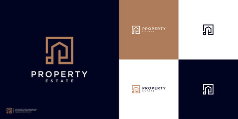 Minimalist Home Property logo design template