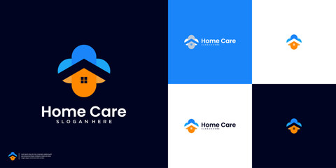 Colorful Home Care logo design template