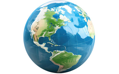 Unveiling the Augmented Reality Marvel of a Globe on a White or Clear Surface PNG Transparent Background.